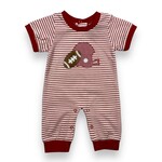 Three Sisters Red Football Boy Romper