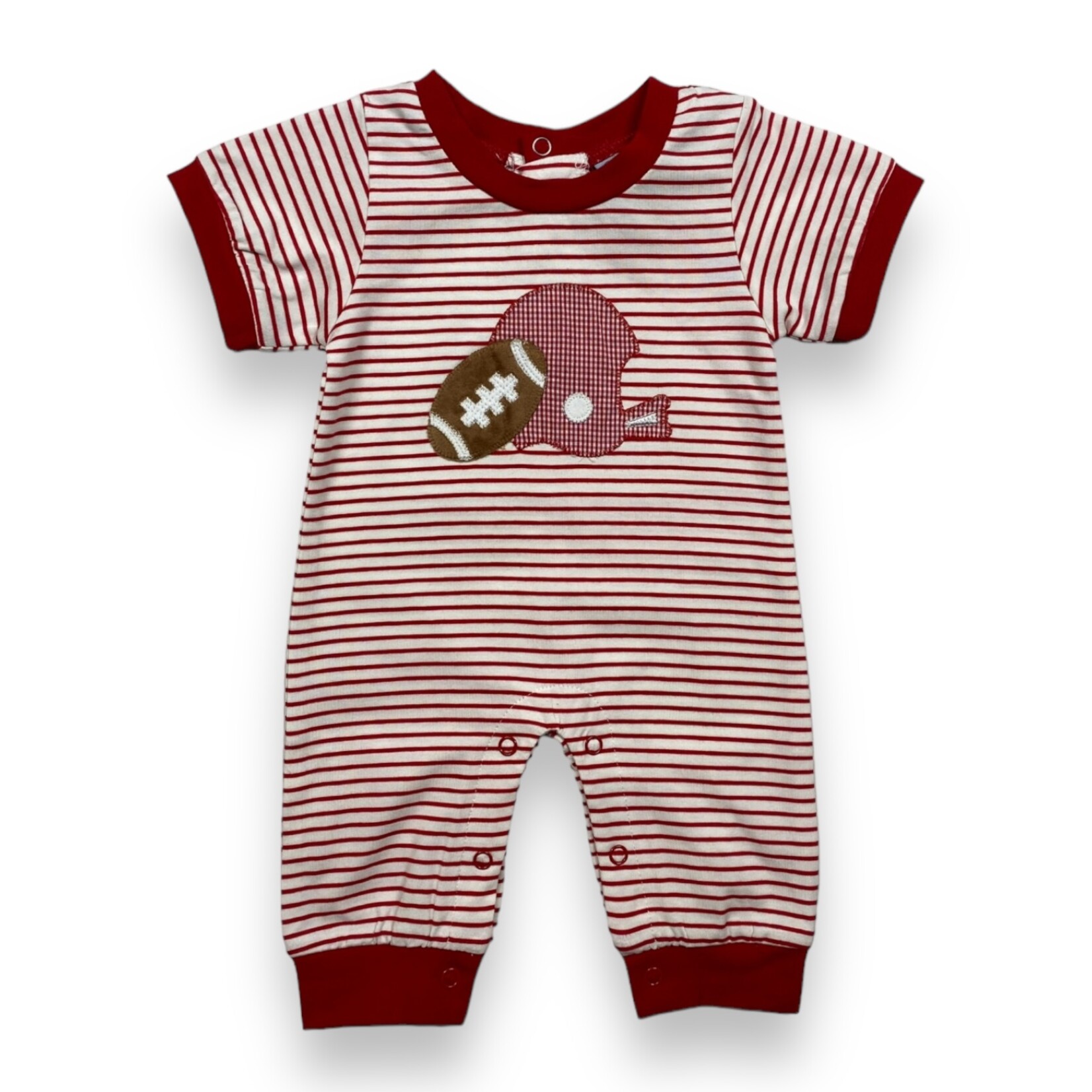 Three Sisters Red Football Boy Romper