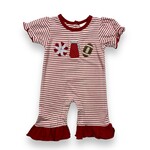 Three Sisters Red Football Girl Romper