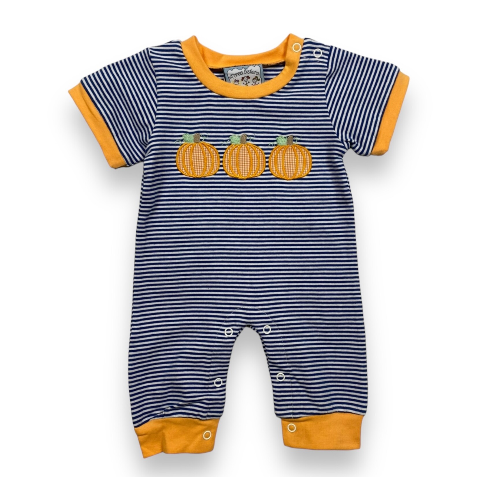 Three Sisters Pumpkin Applique Boy Romper