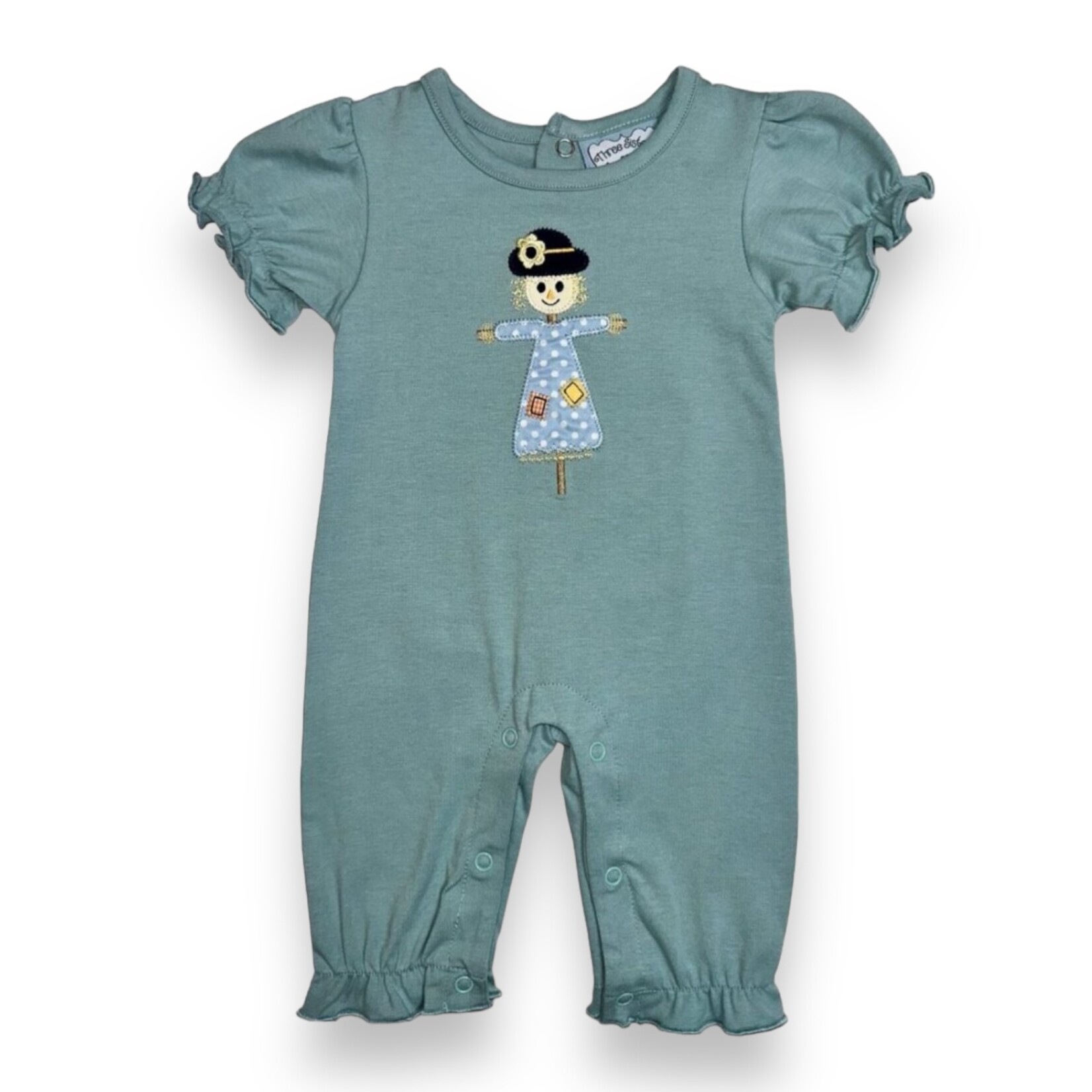 Three Sisters Scarecrow Applique Girl Romper