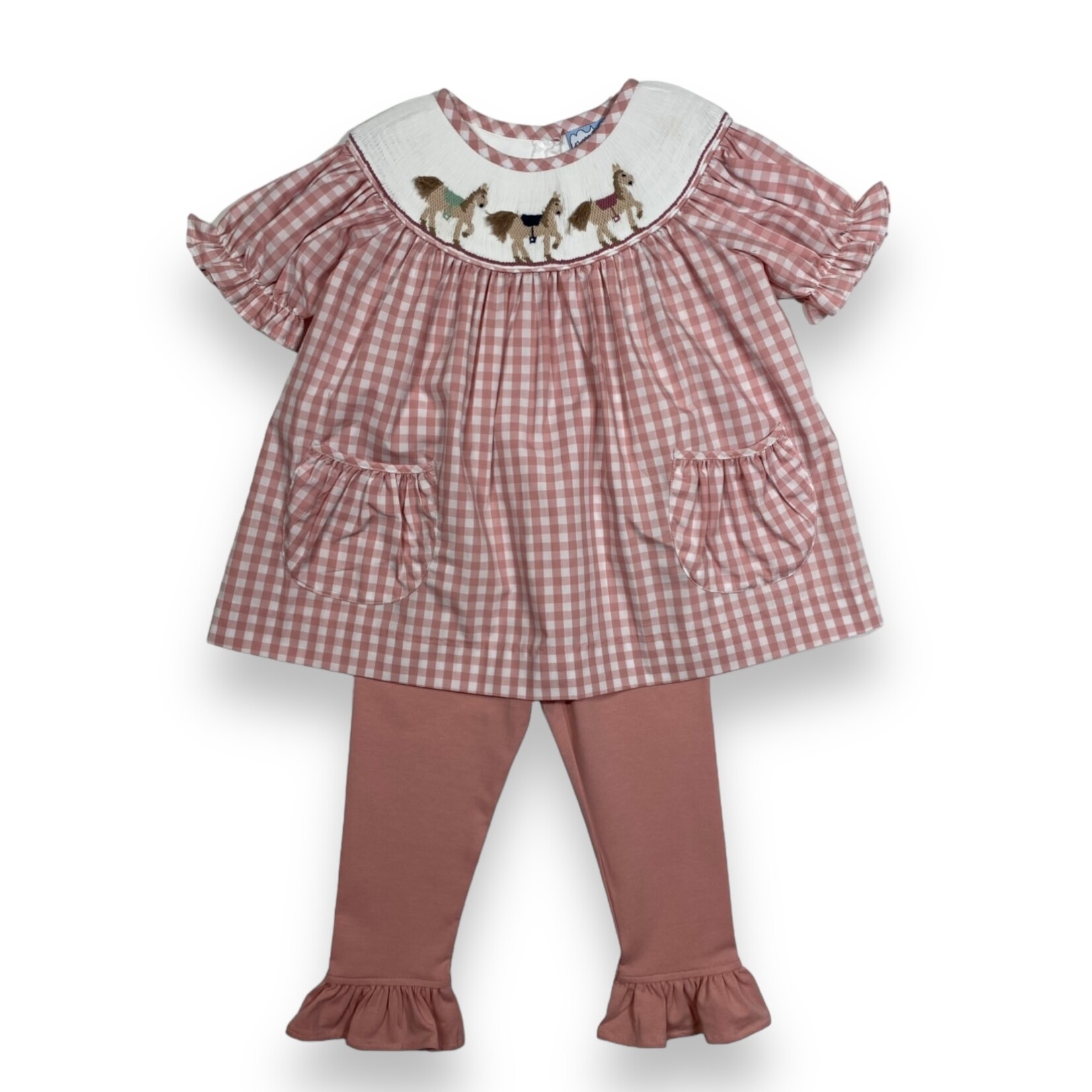 Three Sisters Horse Smocked Ruffle Set