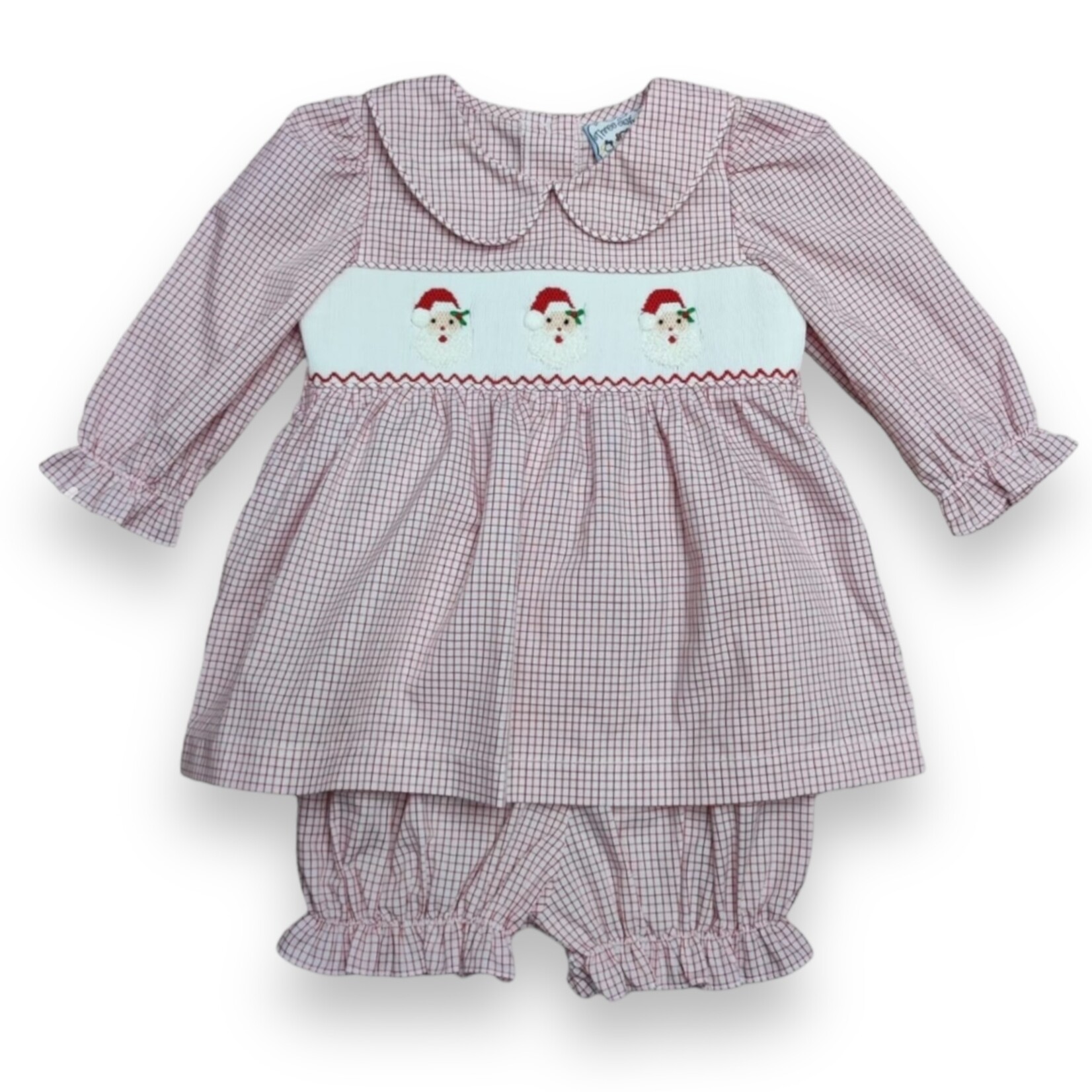 Three Sisters Santa Smocked L/S Bloomer Set