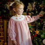 Three Sisters Santa Smocked L/S Bishop Dress