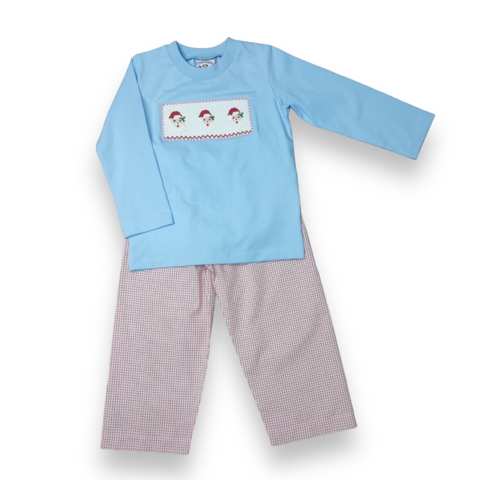 Three Sisters Santa Smocked Boy Pant Set