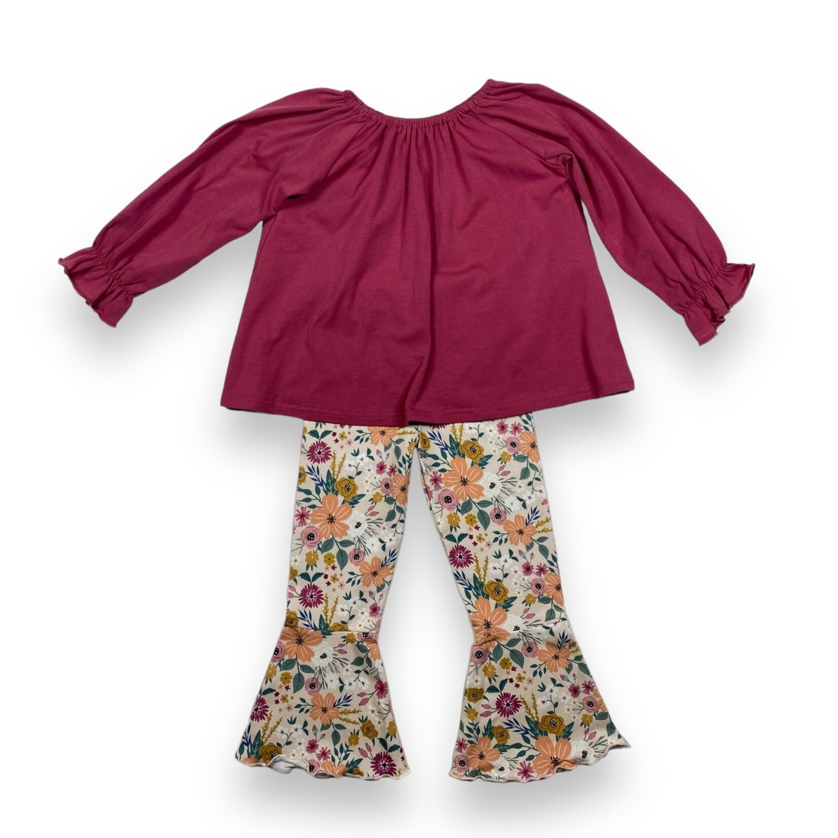 Millie Jay Bell Bottom Set - Plum Floral