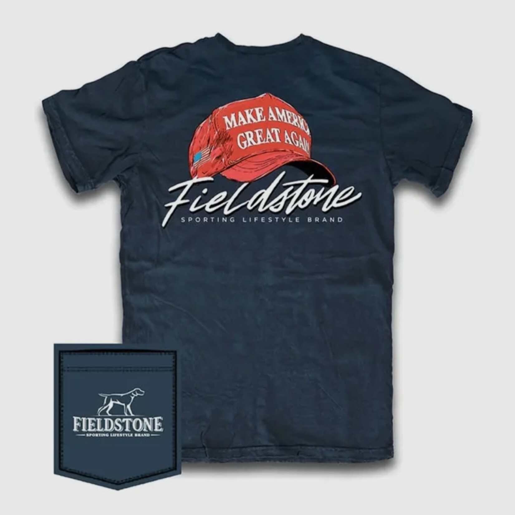Fieldstone Trump Red Snapback Hat S/S Adult Shirt