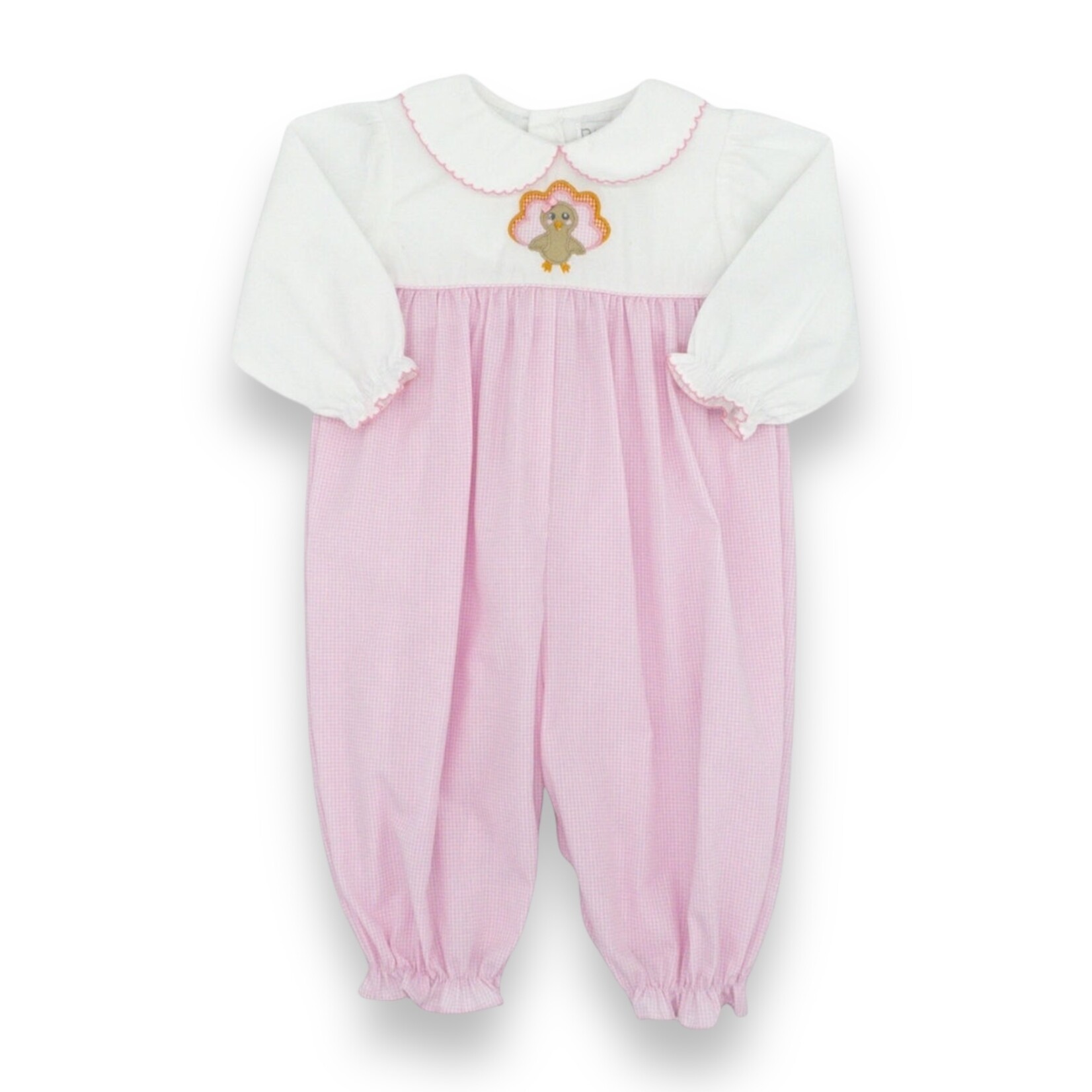 Petit Ami Pink Turkey Girl Romper