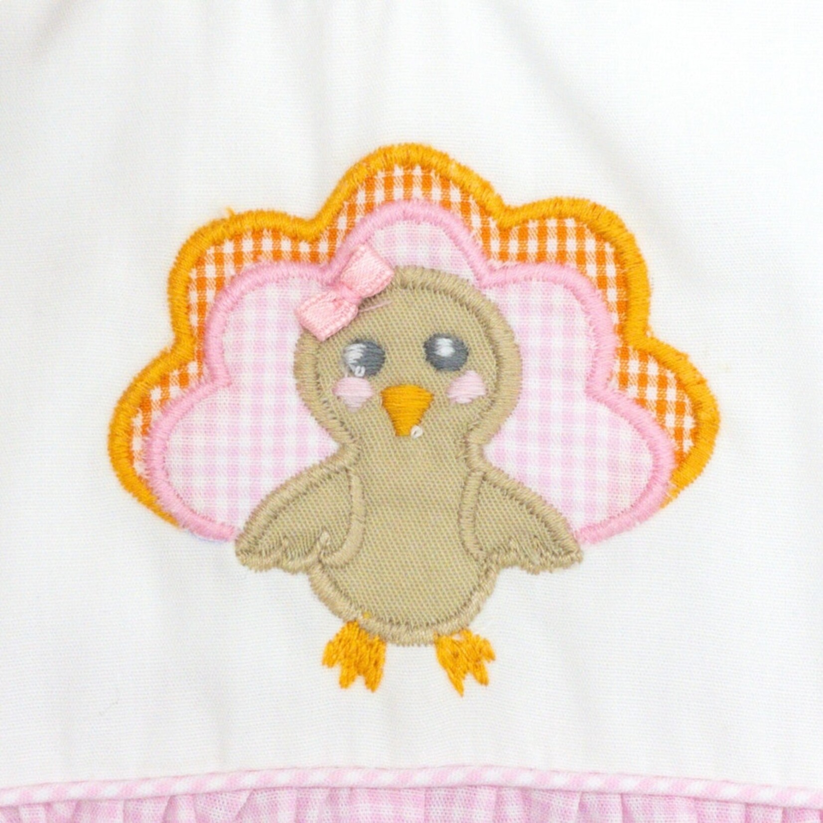 Petit Ami Pink Turkey Girl Romper