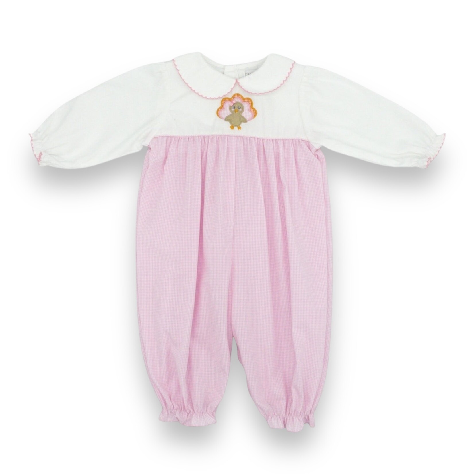 Petit Ami Pink Turkey Girl Romper
