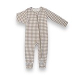 Cream & Sugar Kids Taupe Gingham Romper