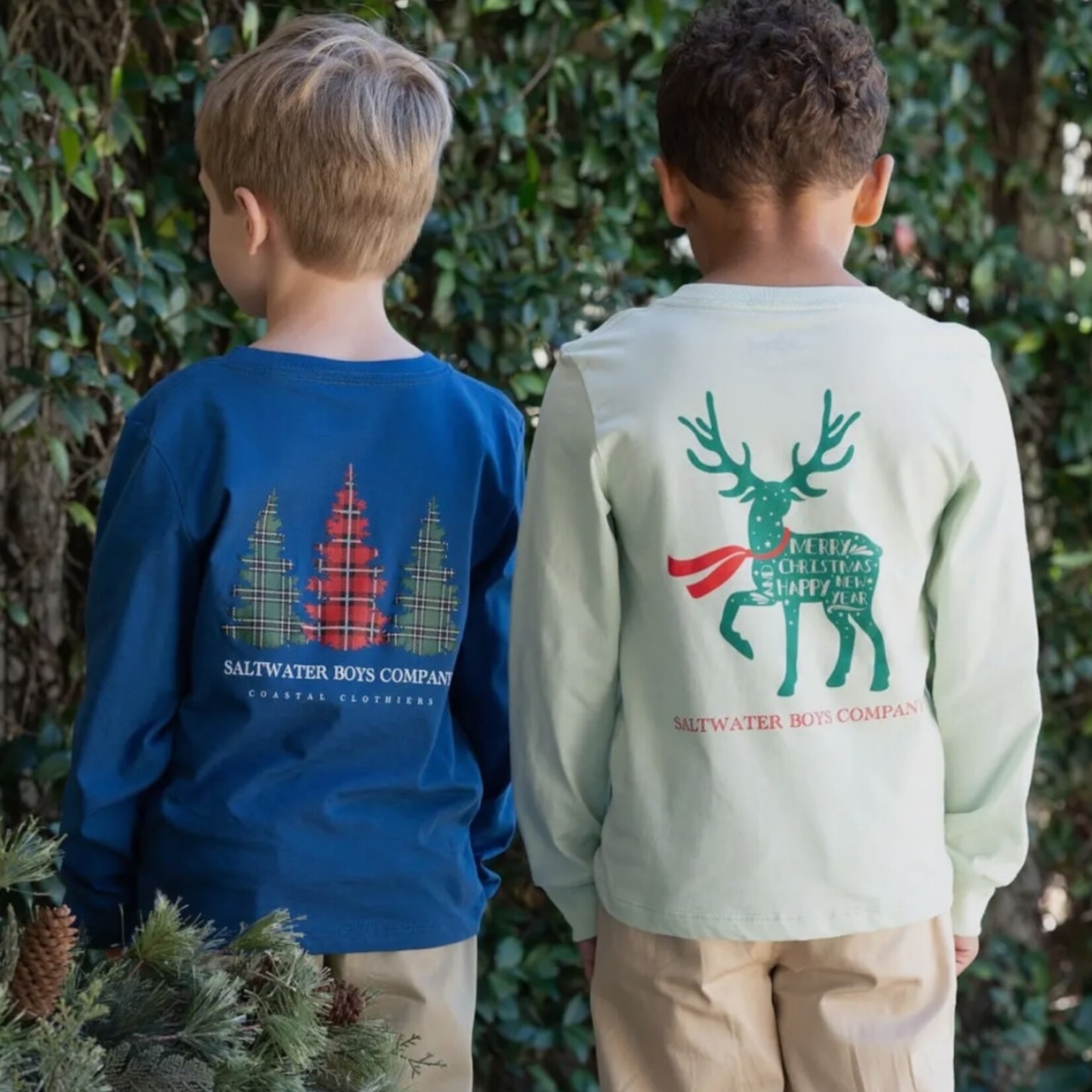 Saltwater Boys Plaid Trees L/S Graphic Tee