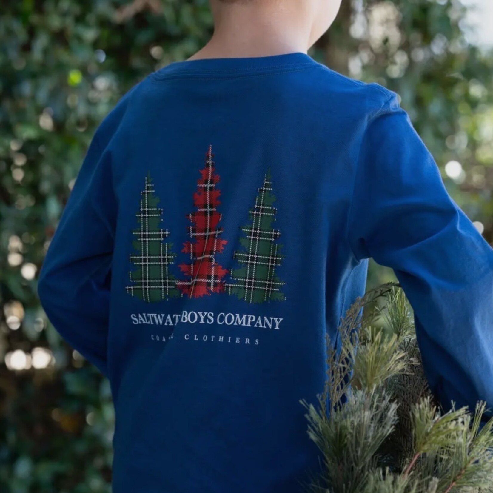 Saltwater Boys Plaid Trees L/S Graphic Tee