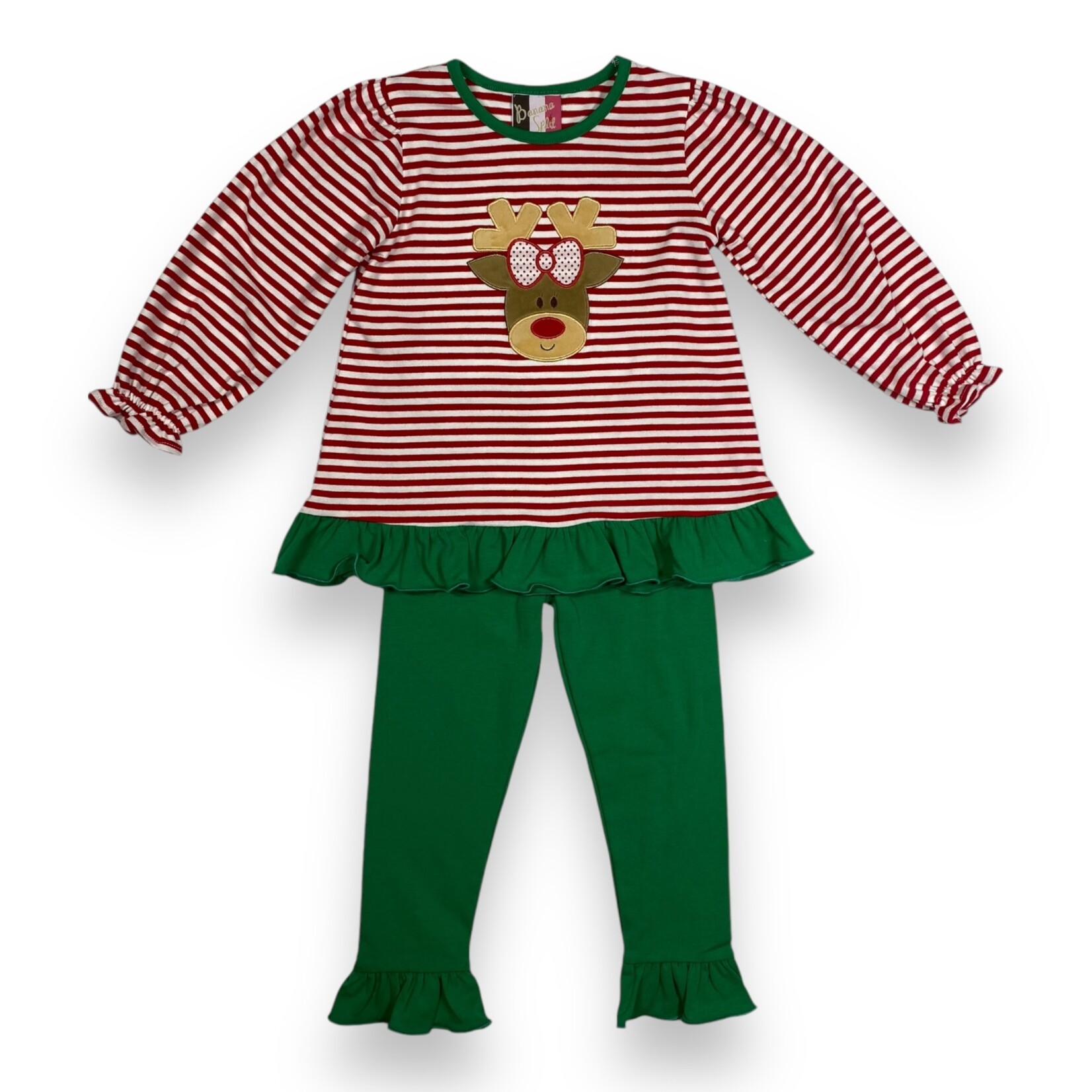Banana Split Reindeer Ruffle Pant Set