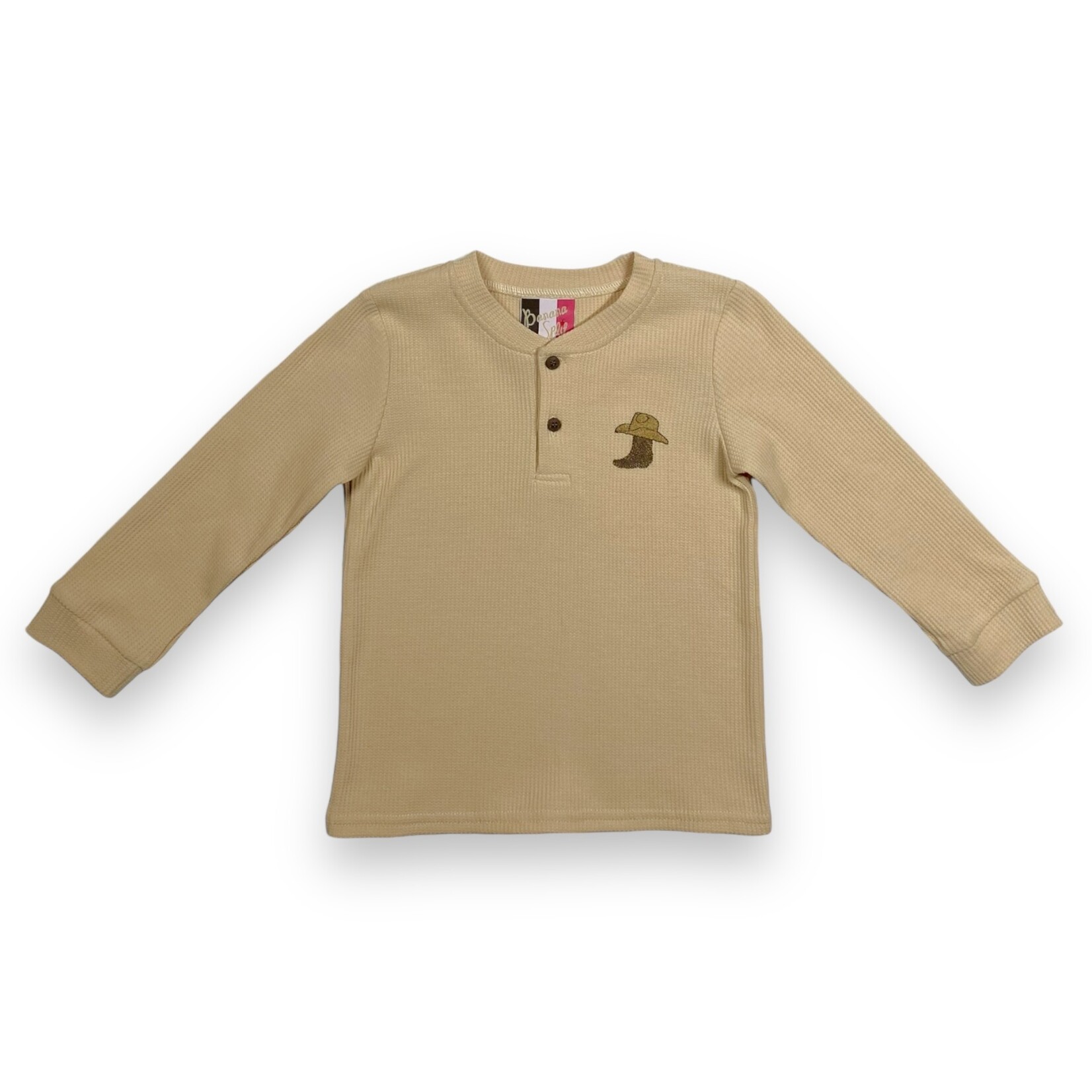 Banana Split Western Boots & Hat Henley Shirt