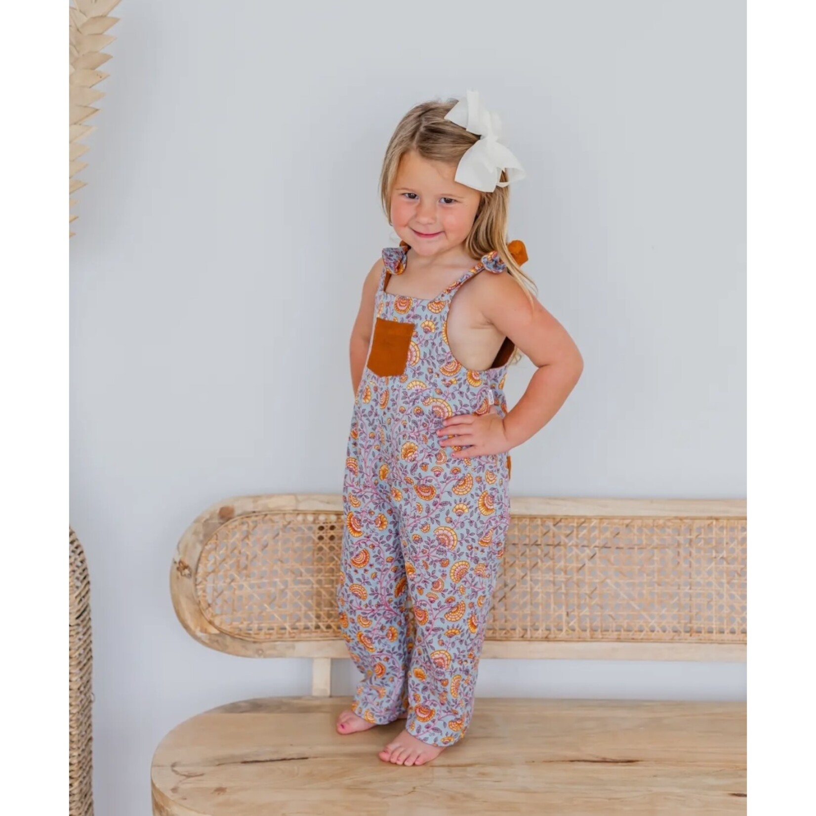 Yo Baby Camel/Blue Reversible Overall