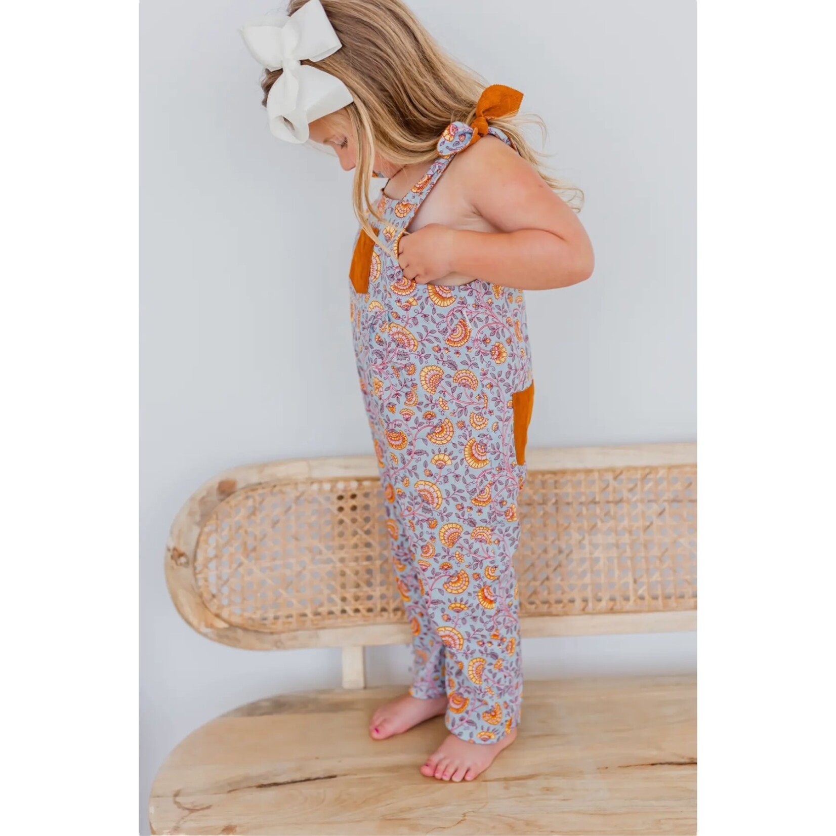 Yo Baby Camel/Blue Reversible Overall