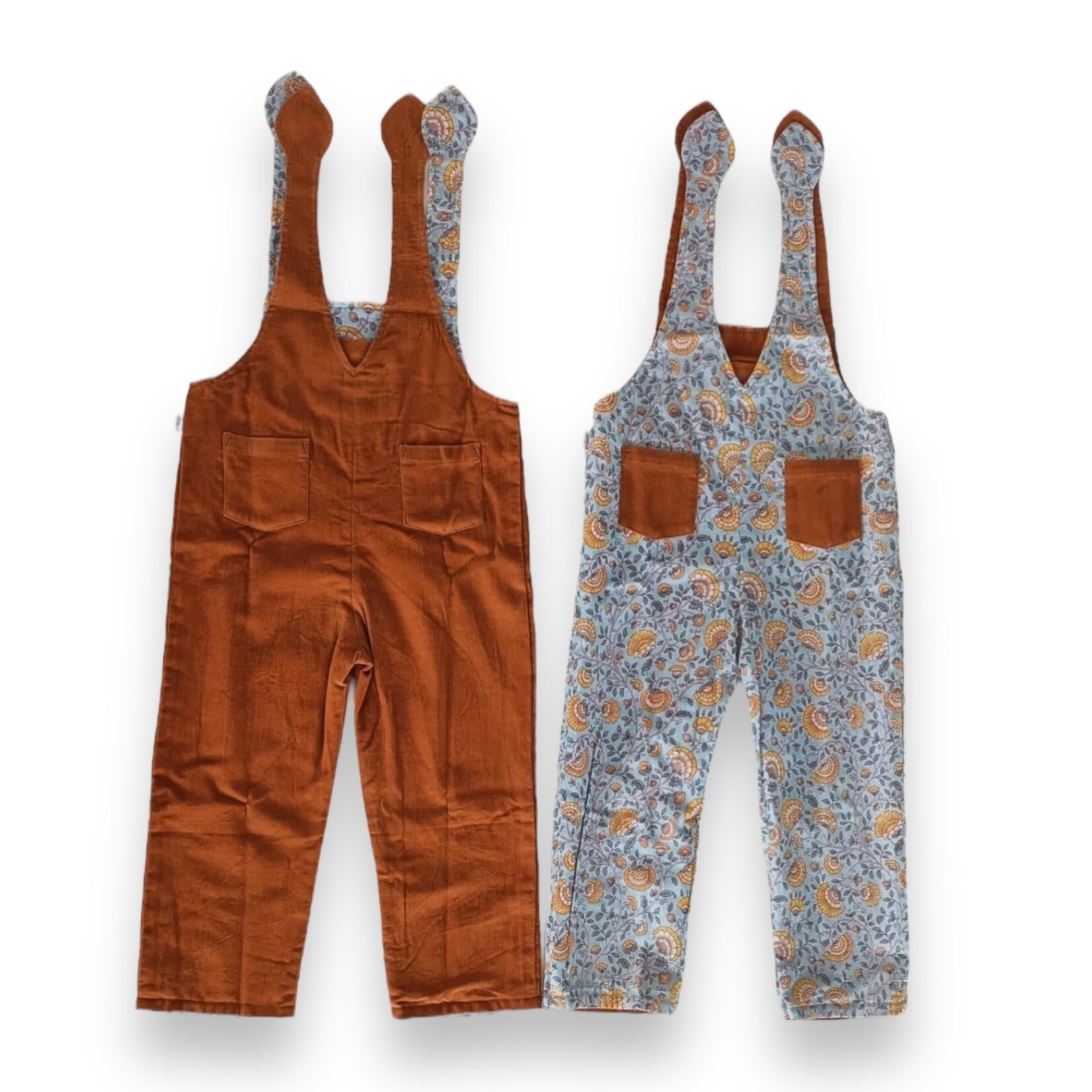 Yo Baby Camel/Blue Reversible Overall