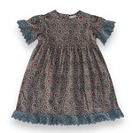 Yo Baby Maroon/Blue Crochet Dress