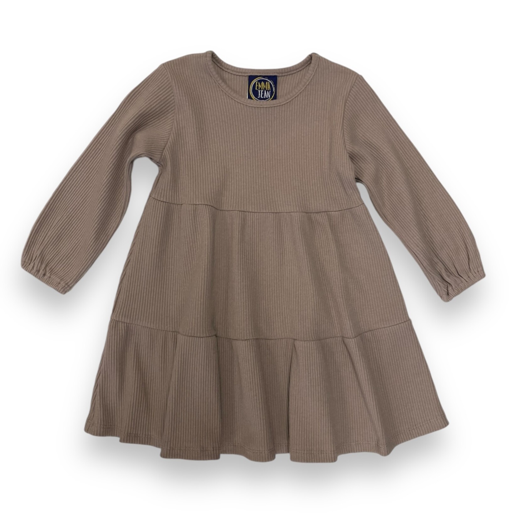 Emma Jean Aria Ribbed Taupe Dress