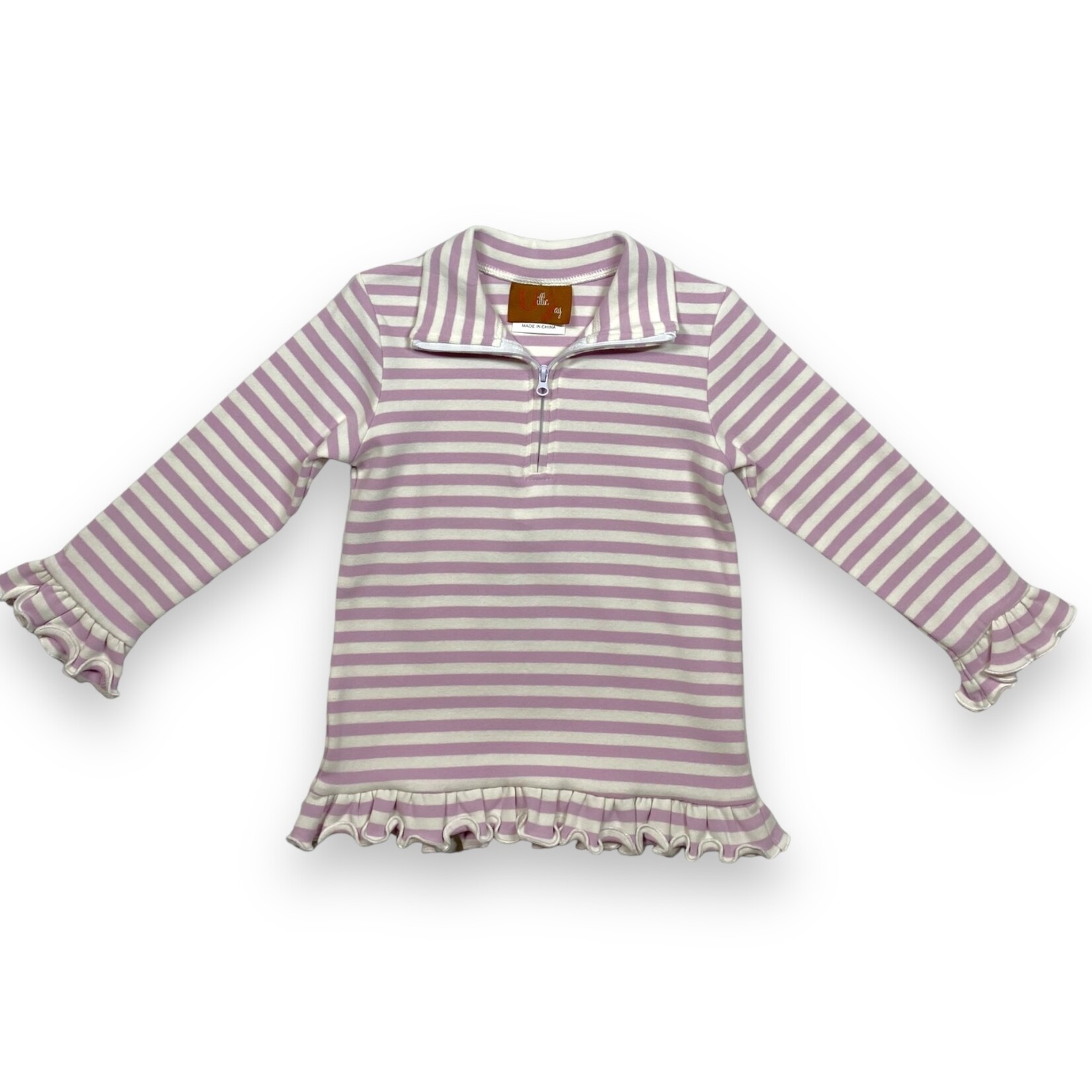 Millie Jay Ellie 1/4 Zip Pullover - Purple Stripe