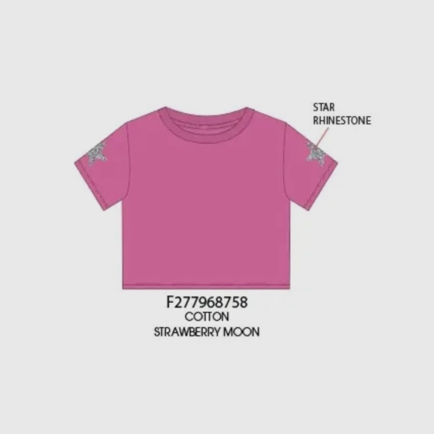 Paper Flower Pink Star Rhinestone Tee