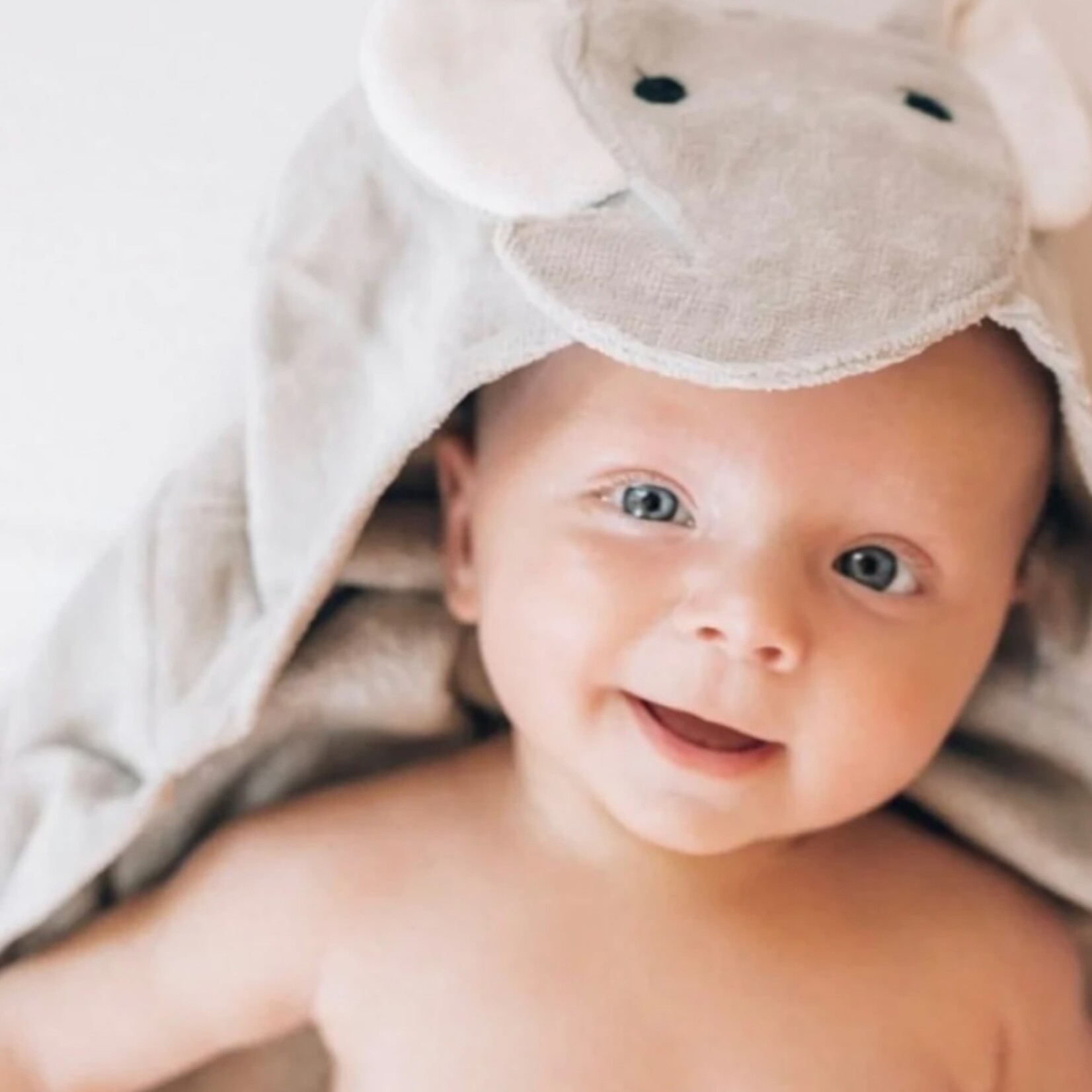 Elegant Baby Gray Elephant Bath Wrap