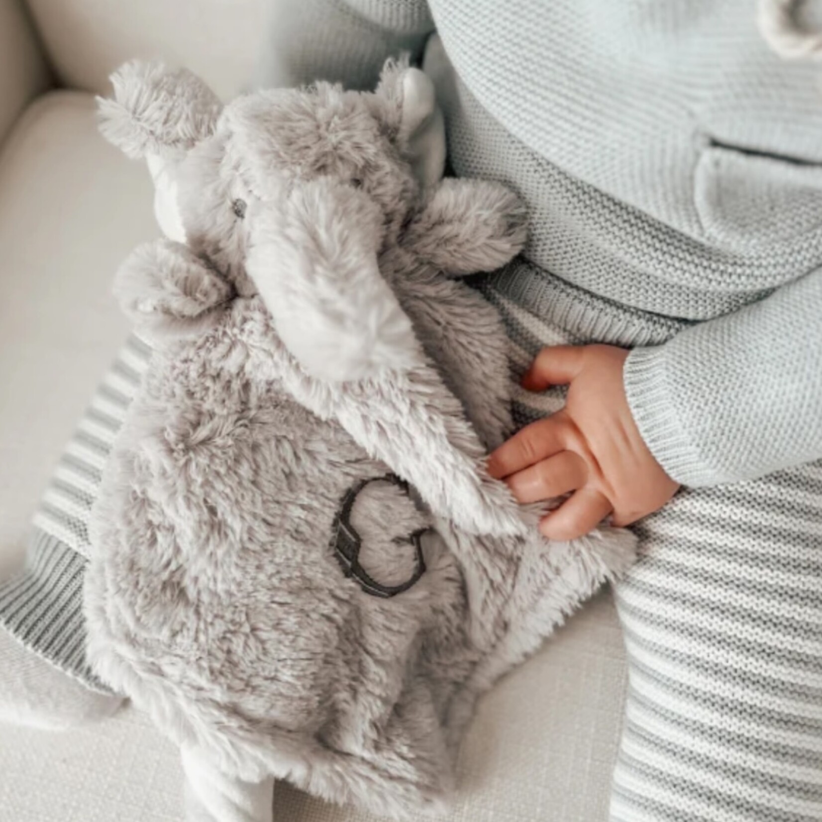 Elegant Baby Gray Elephant Blankie Lovey