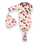 Chickens Knotted Gown/Hat Set