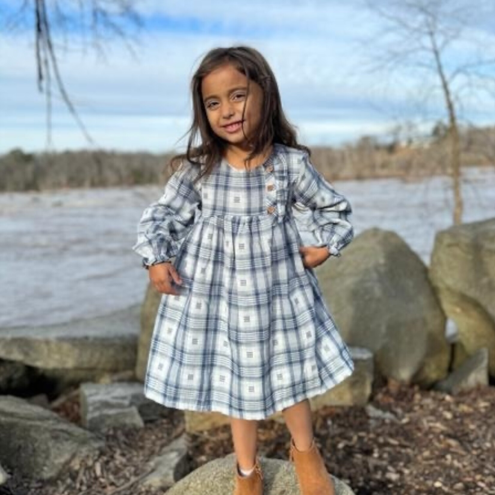 Vignette Blue Plaid Una Dress