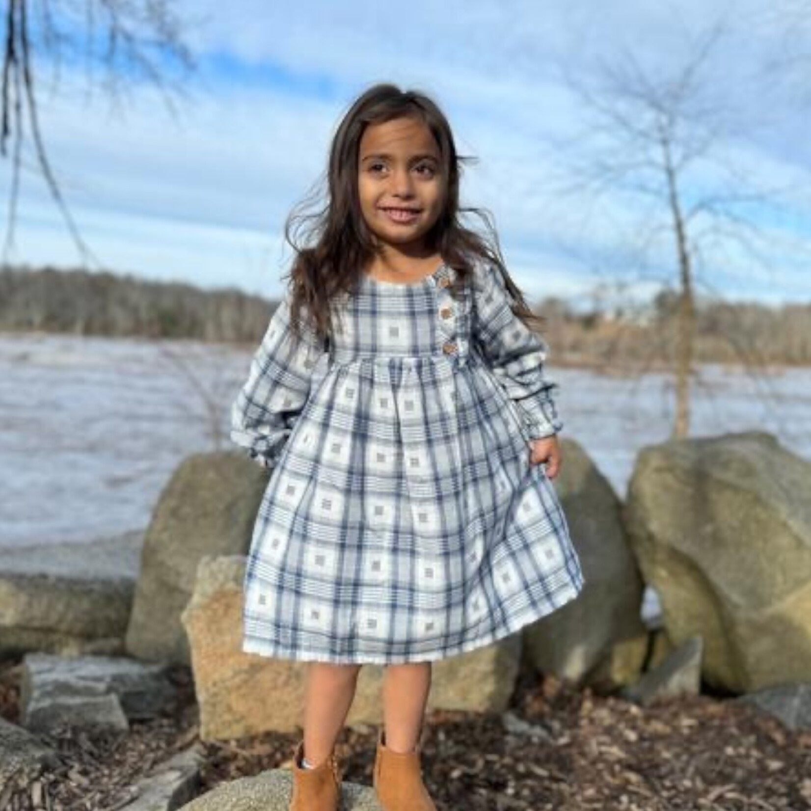 Vignette Blue Plaid Una Dress