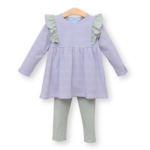 Trotter Street Kids Sage Green & Blue Ruffle Set
