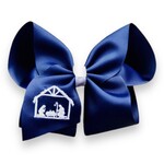 6" Navy Nativity Bow