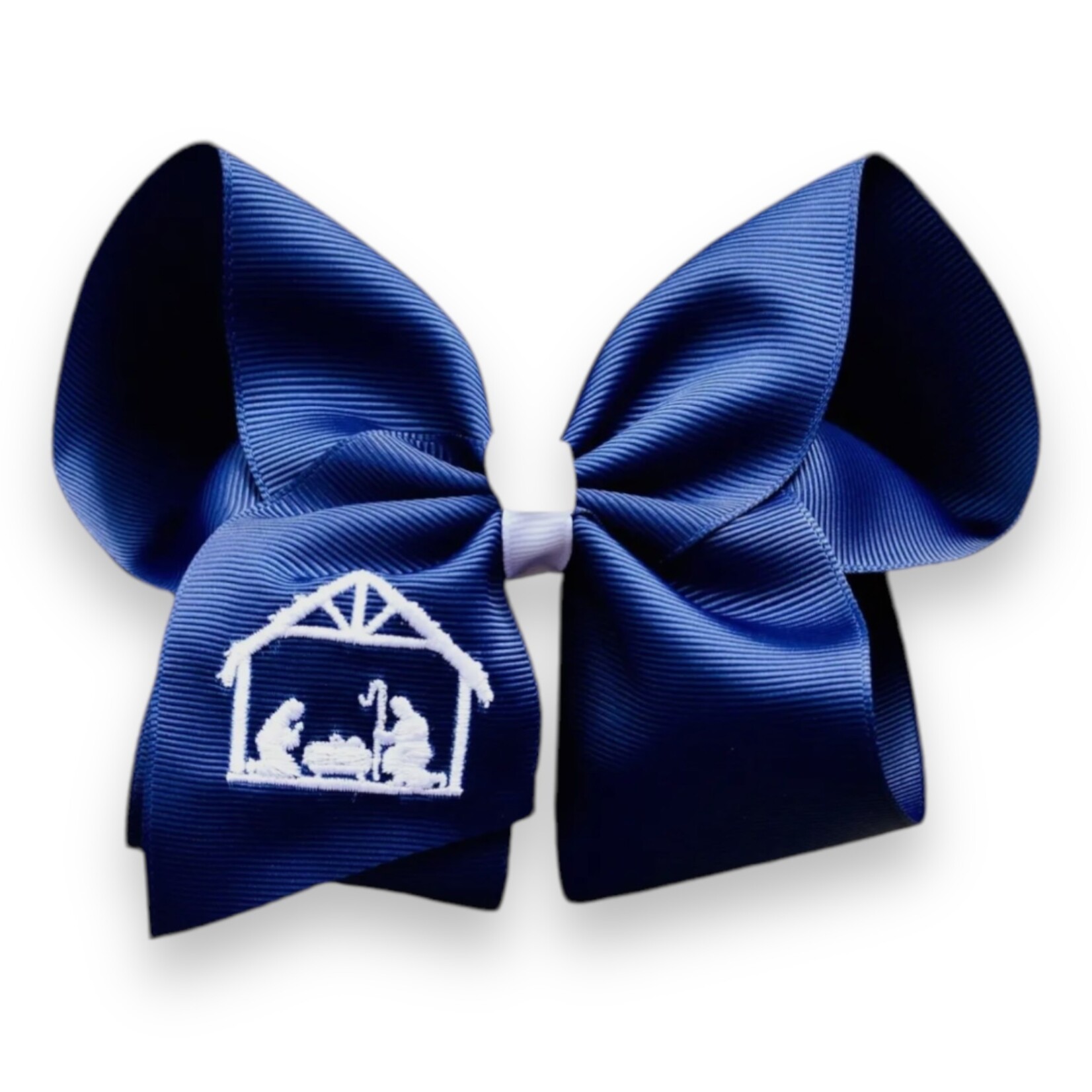 6" Navy Nativity Bow