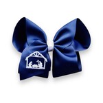 5" Navy Nativity Bow