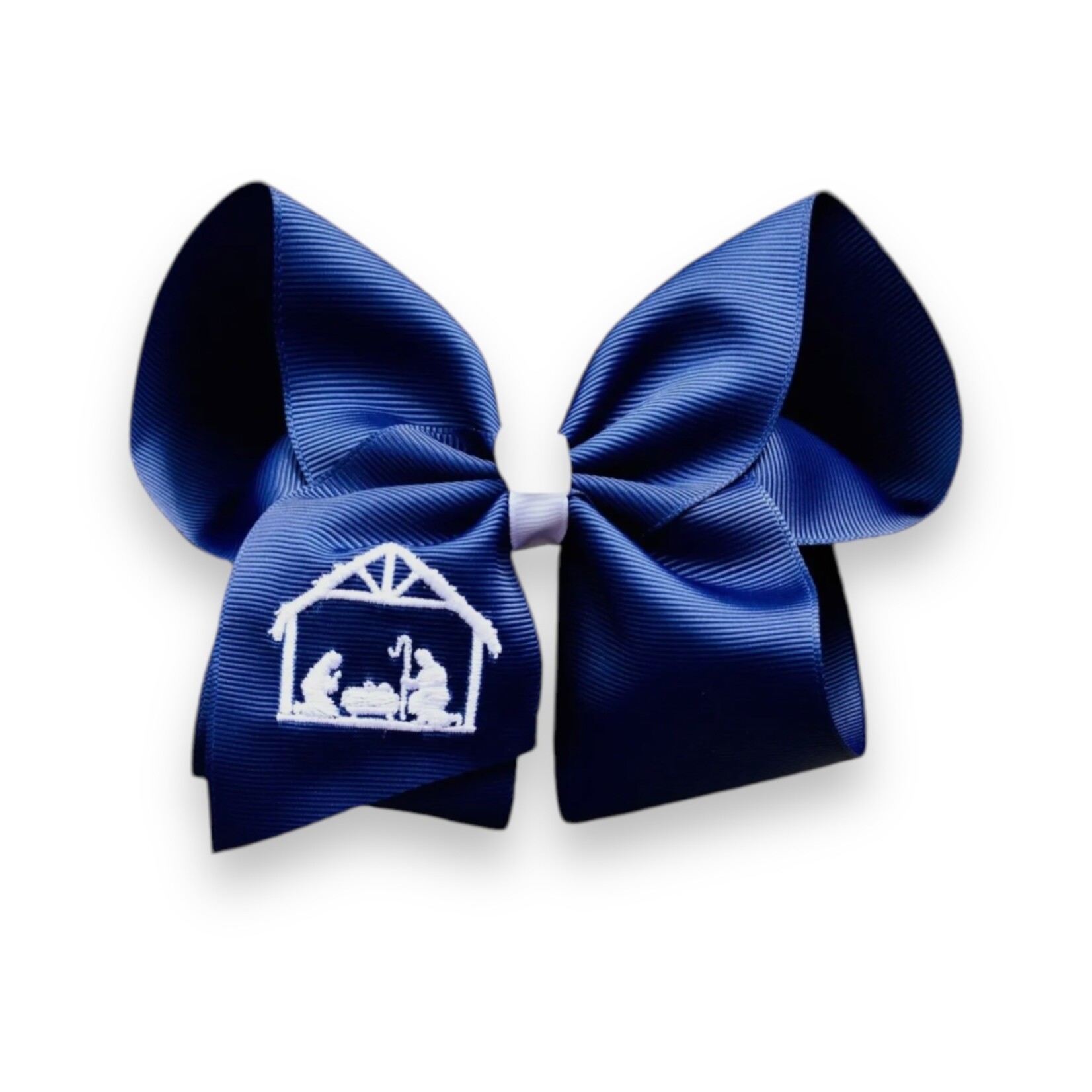 5" Navy Nativity Bow