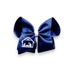 4" Navy Nativity Bow