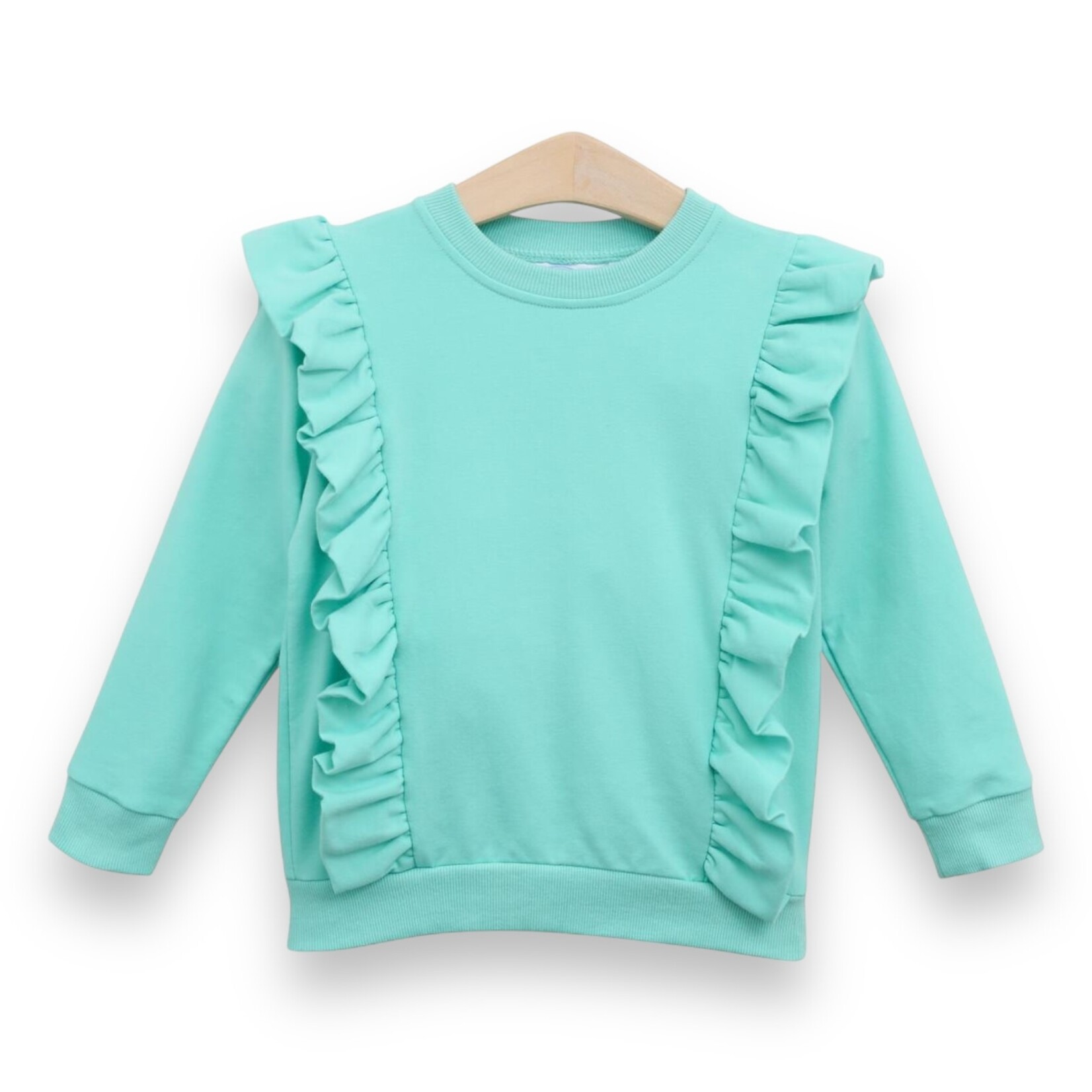 Trotter Street Kids Mint Ruffle Pullover