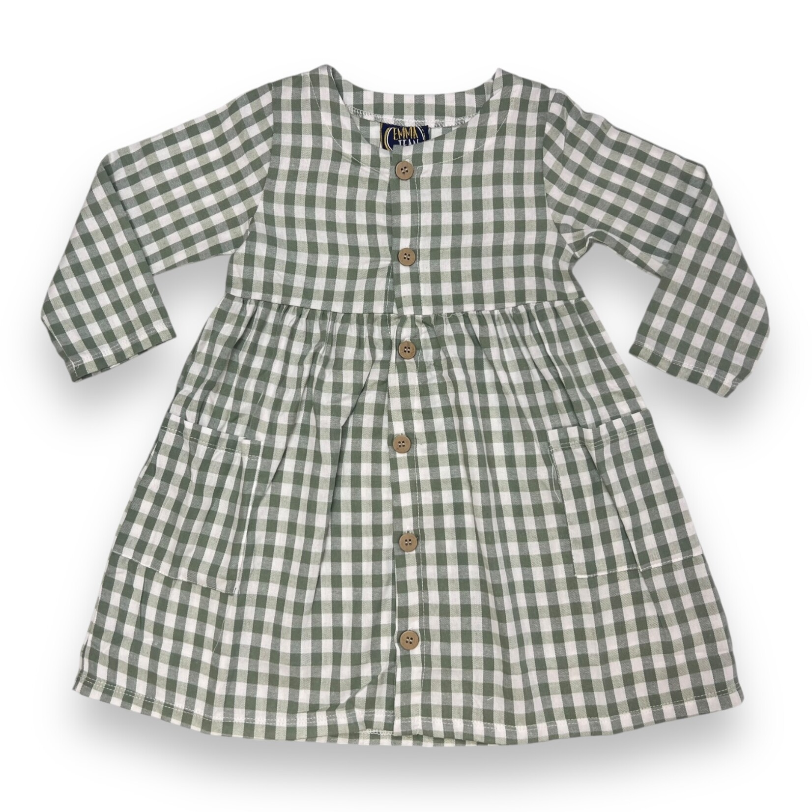 Emma Jean Skylar Sage Gingham Dress