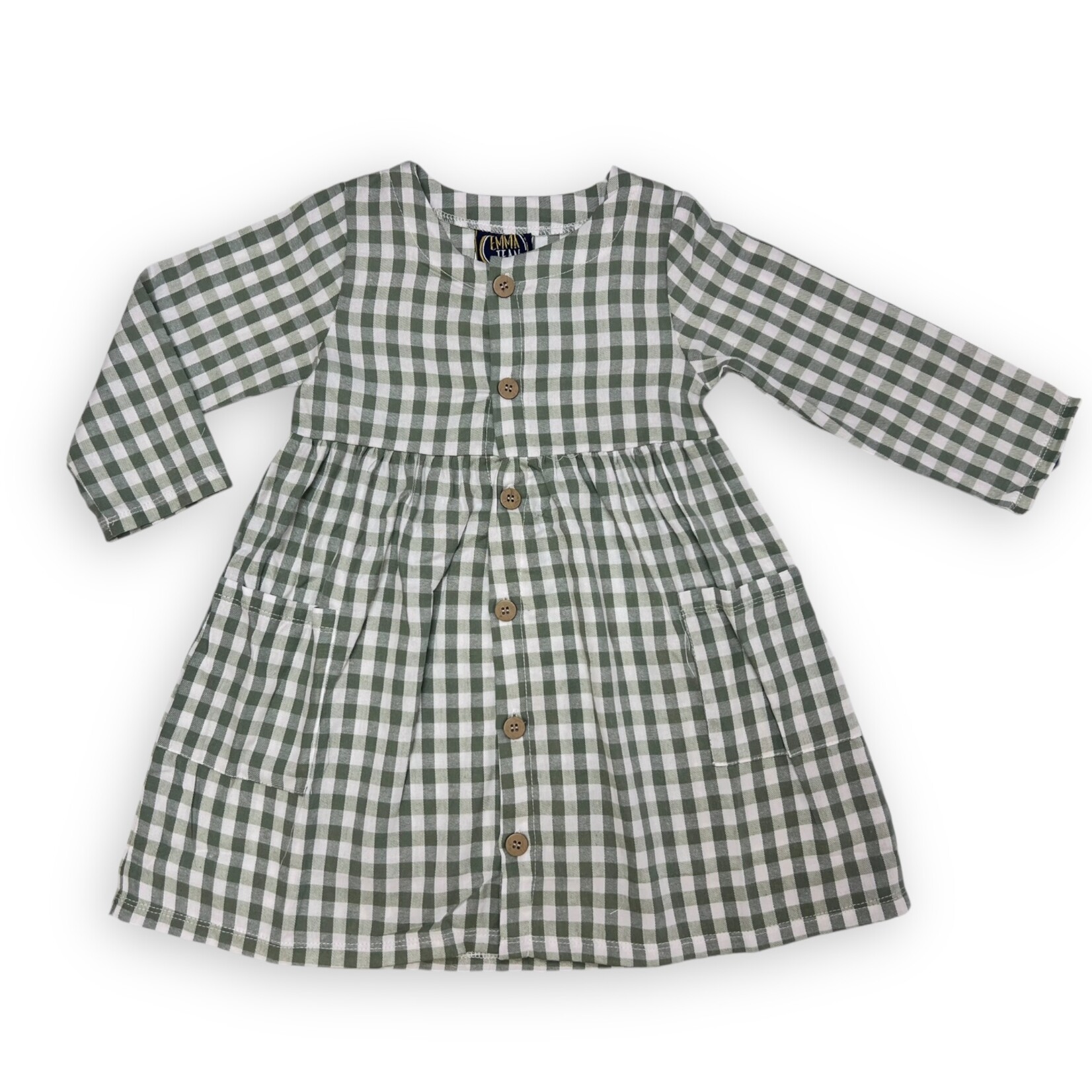 Emma Jean Skylar Sage Gingham Dress