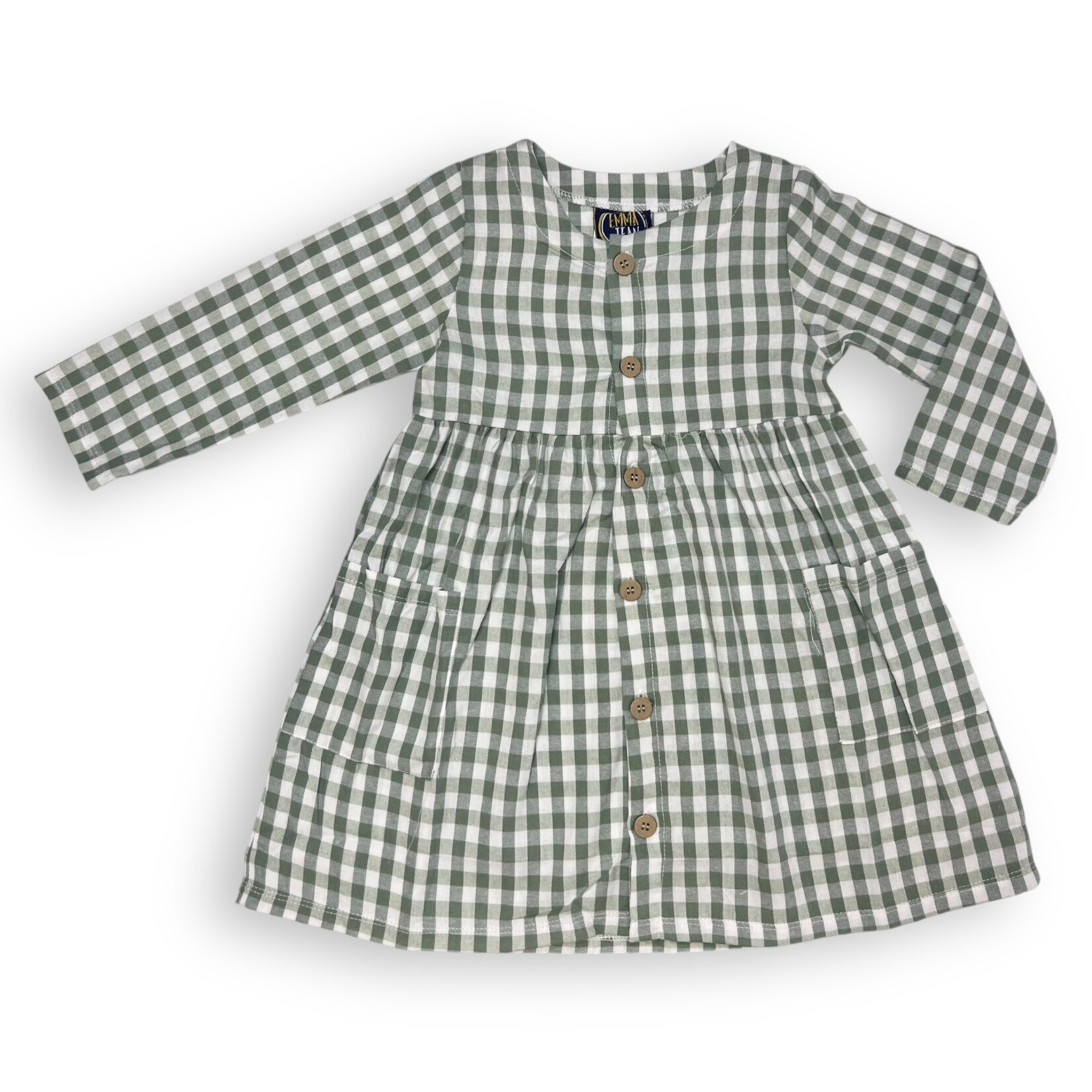 Emma Jean Skylar Sage Gingham Dress