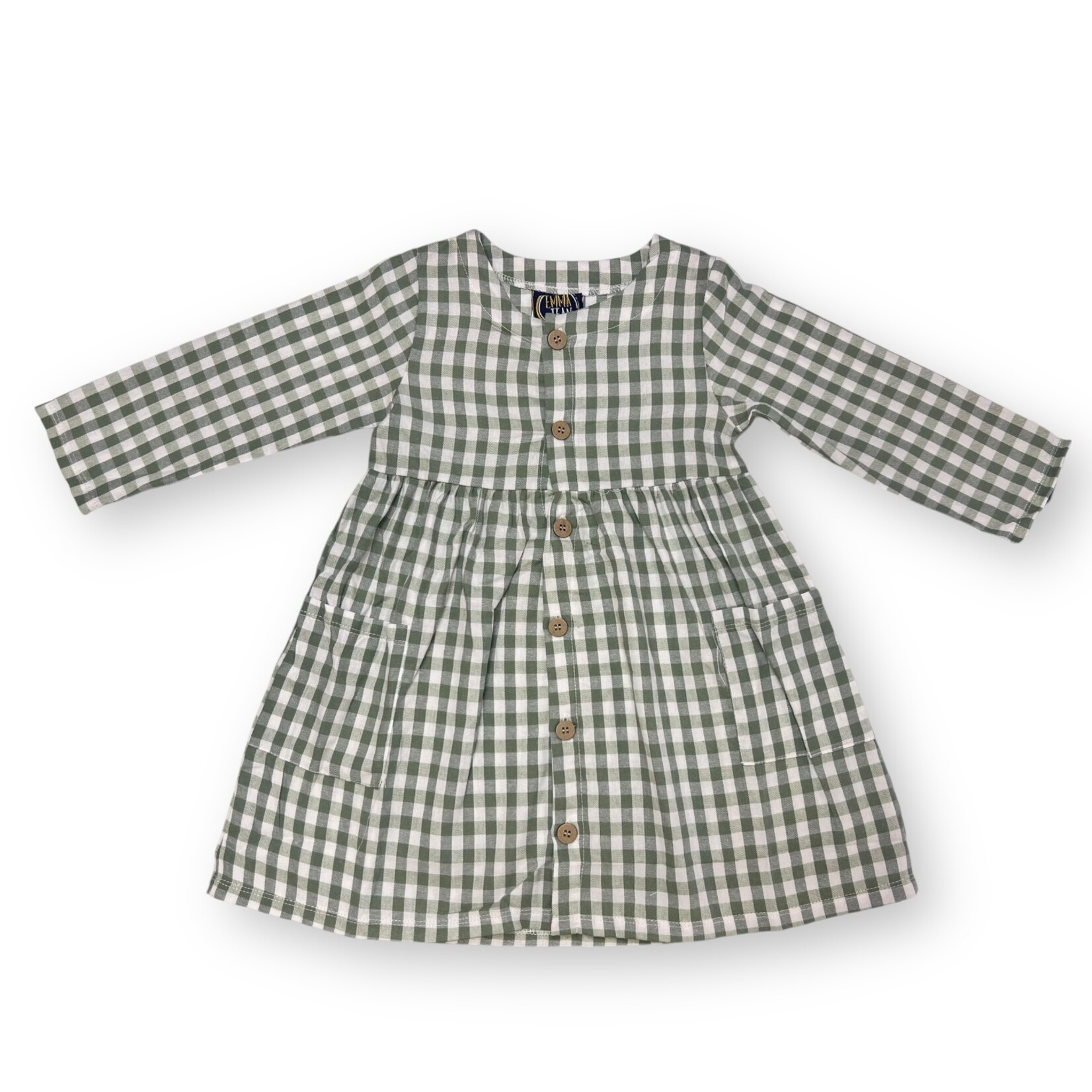Emma Jean Skylar Sage Gingham Dress