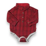 Me & Henry Red/Black Plaid Jasper Onesie