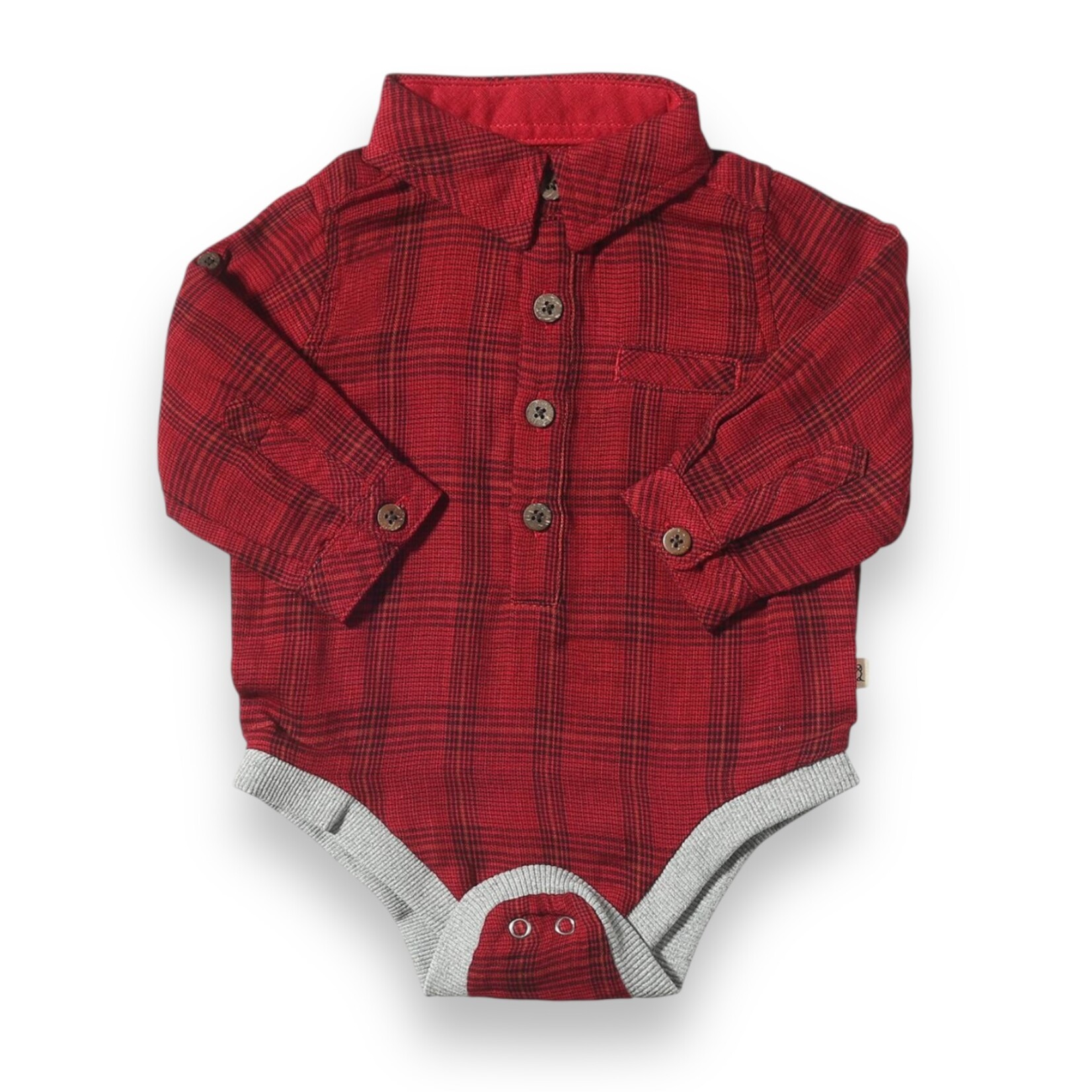 Me & Henry Red/Black Plaid Onesie