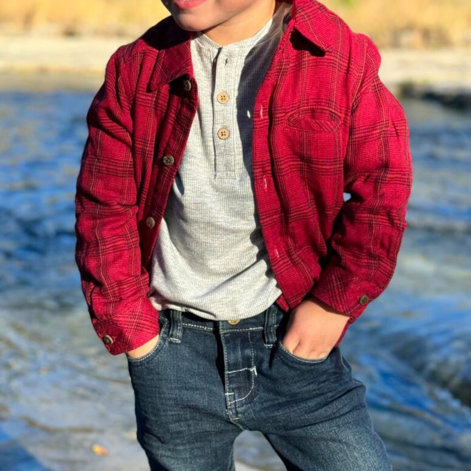 Me & Henry Red/Black Plaid Shirt