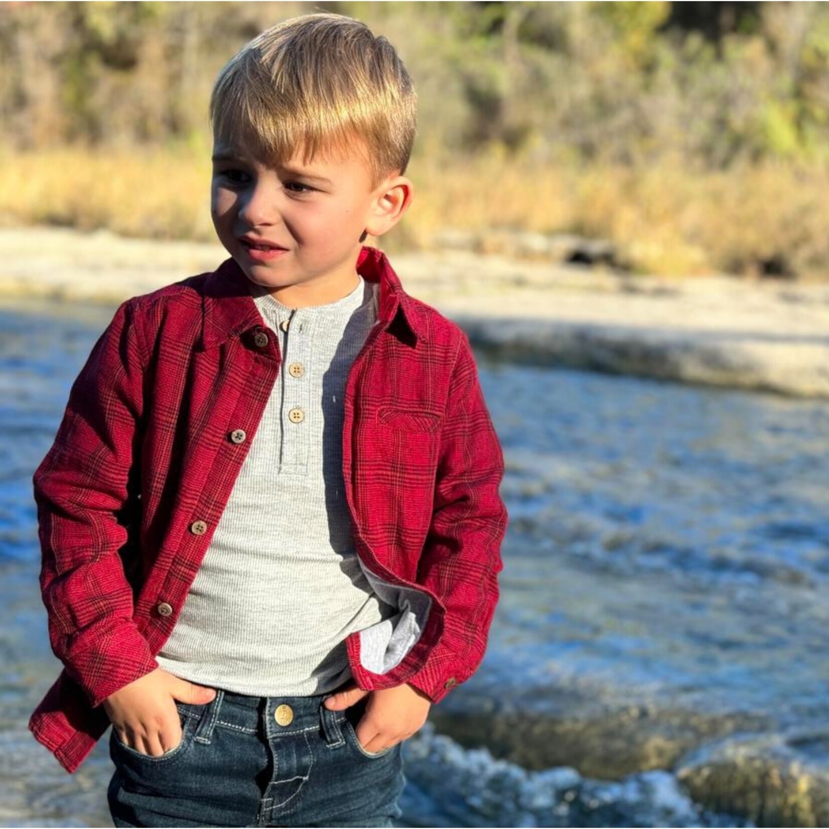 Me & Henry Red/Black Plaid Shirt