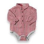 Me & Henry Red Plaid Jasper Onesie