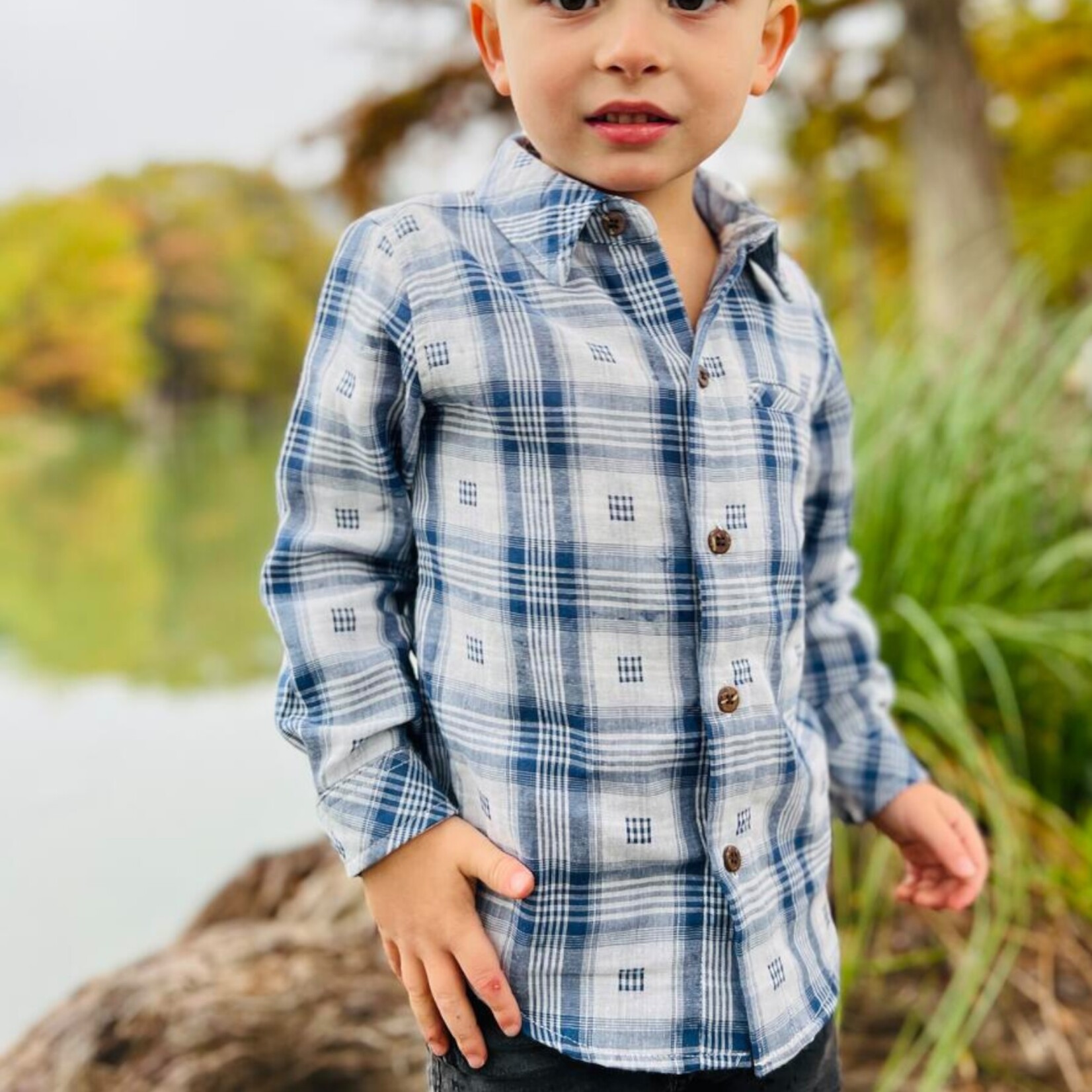 Me & Henry Una Blue Plaid Atwood Shirt