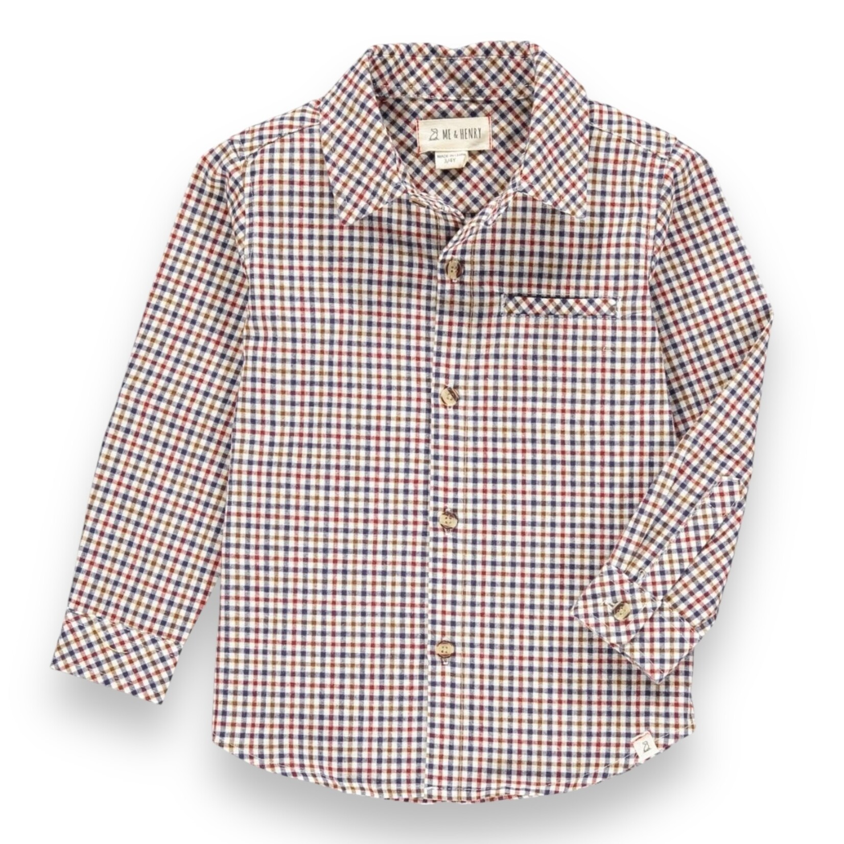 Me & Henry Navy/Cream/Wine Shirt