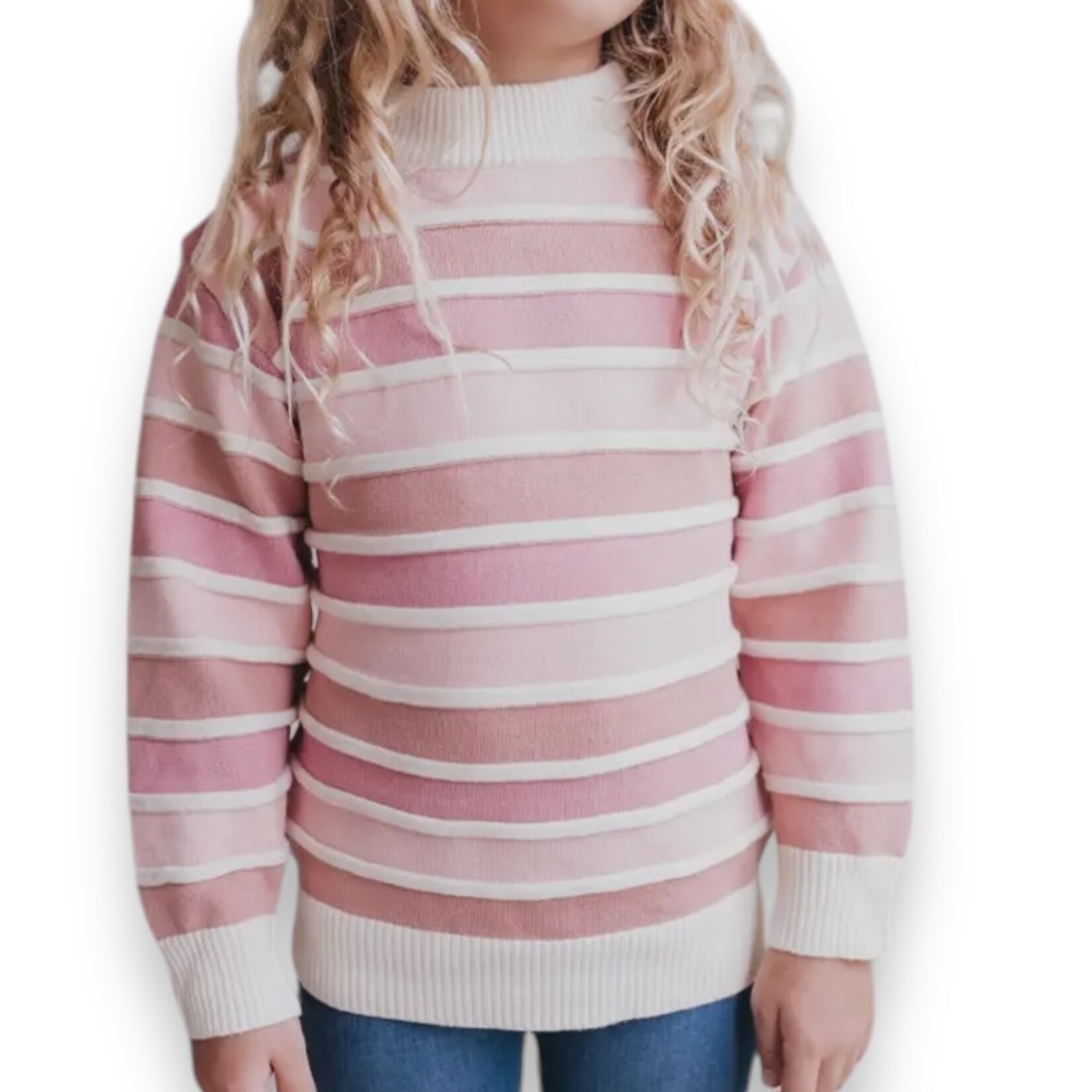 Pink Stripe Ombre Sweater